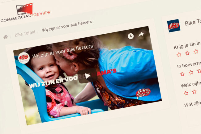 Fietscommercial competitie op Commercialreview
