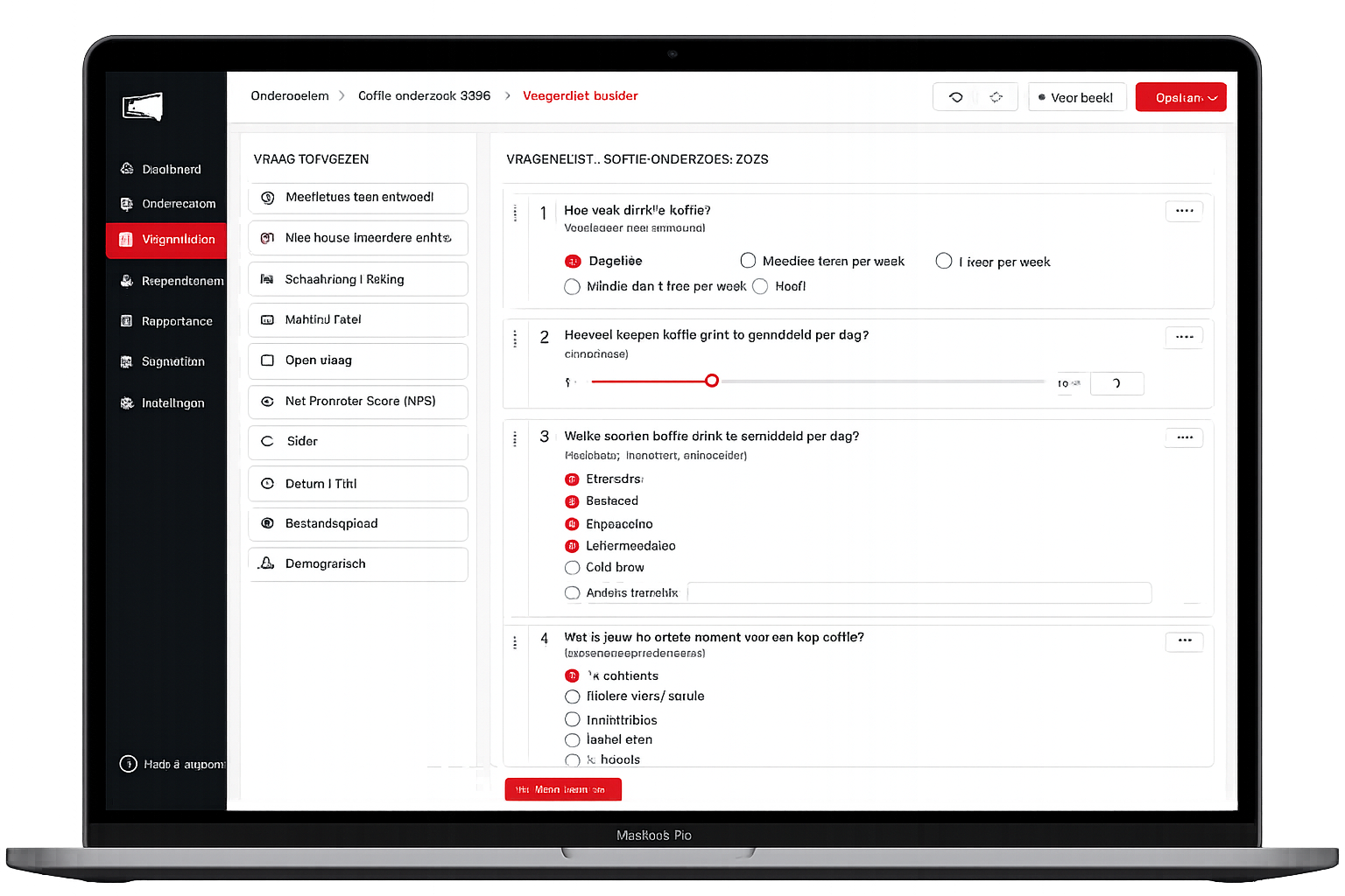 Dashboardvisual voor merkonderzoek